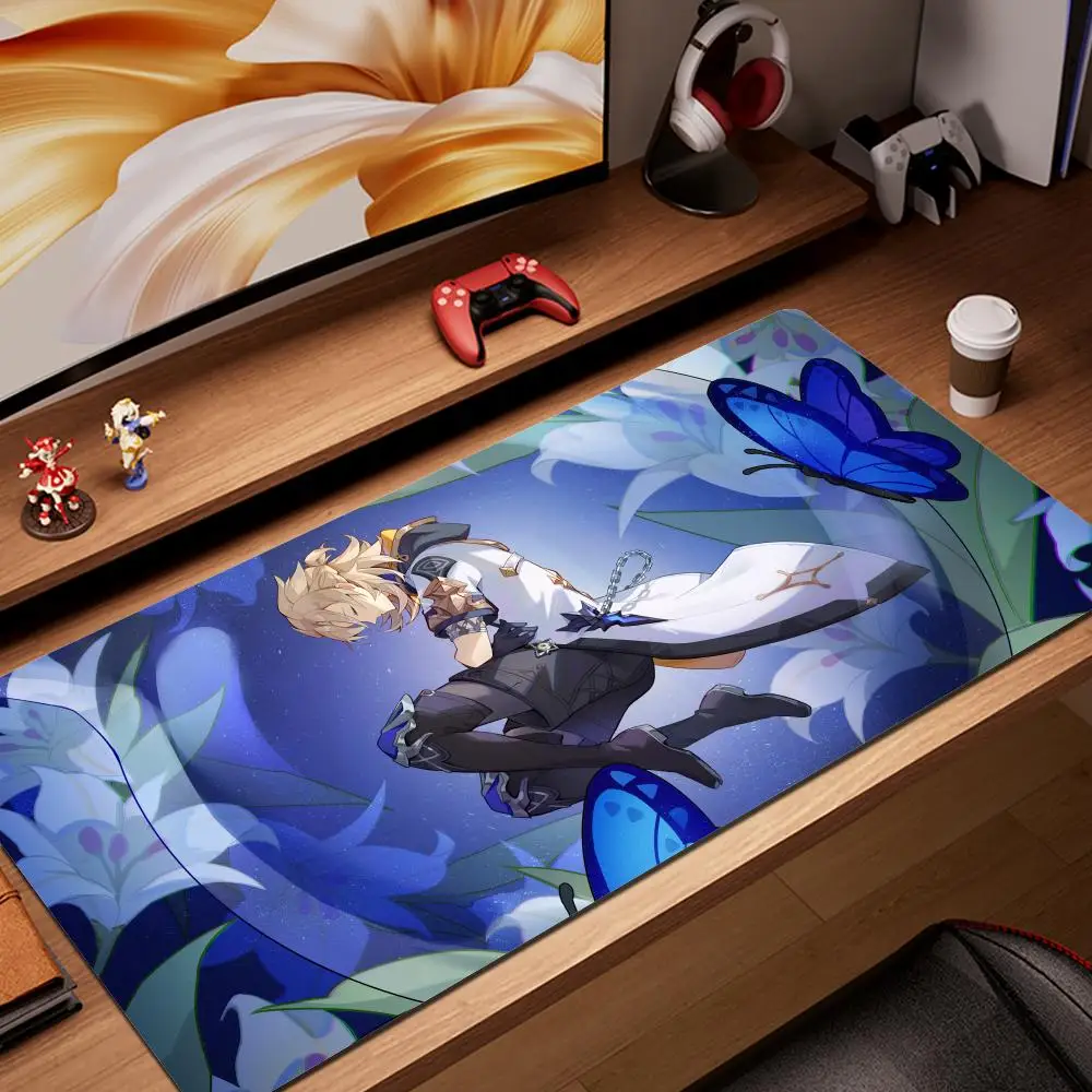 

Popular Genshin Impact Albedo Desk Mat Computer Mat Carpet Rubber Mouse Pad Gamer Keyboard Mat Gaming Accessories Desk protector