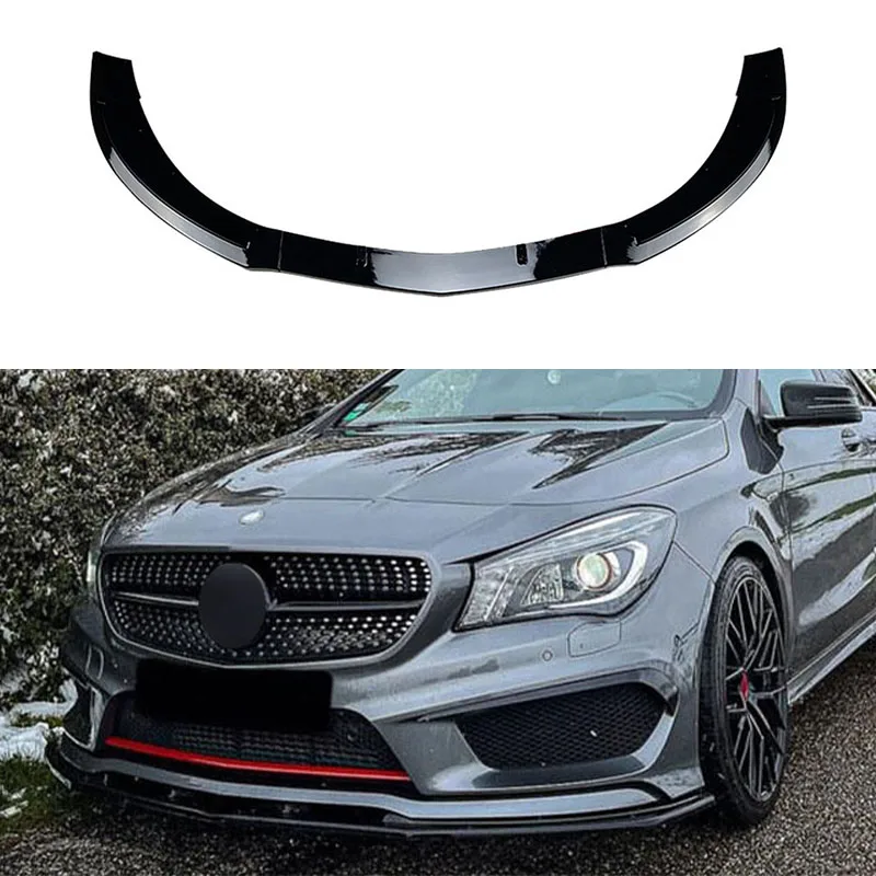 

Front Bumper Lip Spoiler For Mercedes-Benz CLA-Class C117 CLA200 260 CLA45 AMG 2013-2015 Bumper Protector Lower Blade Splitter
