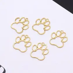 5Pcs Hollow Dog Footprint Frame Pendant Cabochon Base Setting for Key Frame Pendant Bezel Setting DIY UV Resin Charms