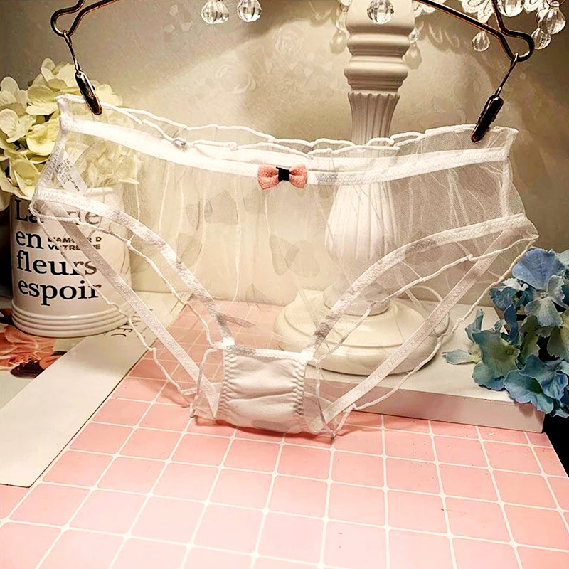 Women Sexy Lace Transparent Panties Summer Female Pure Cotton Crotch Breathable Soft Lingerie