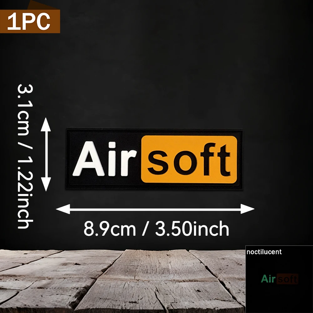 Outdoor tactical-style letter color-blocking soft rubber patch, 2D flat PVC material, comes with a hook-and-loop backing, waterproof and sun-resistant, with a luminous effect, available in various sizes, 1pc/2pcs/3pcs, soft side patch for backpack storage bags