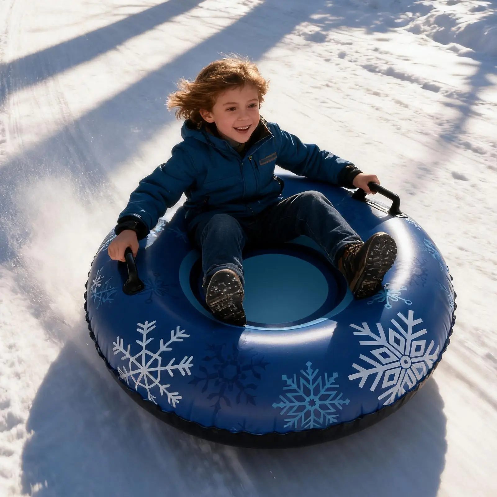 

Snow Tube 43.3inches Cold-Resistant Inflatable Float Heavy Duty Sleds for Winter Snow Adventure Travel Explore Race Party Camp