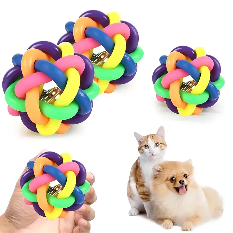 2 PCs PVC Material Colorful Bell Toy Ball Pet Cat Dog Interactive Toy 2 PCs PVC Material Colorful Bell Toy Ball Pet Cat Dog Inte