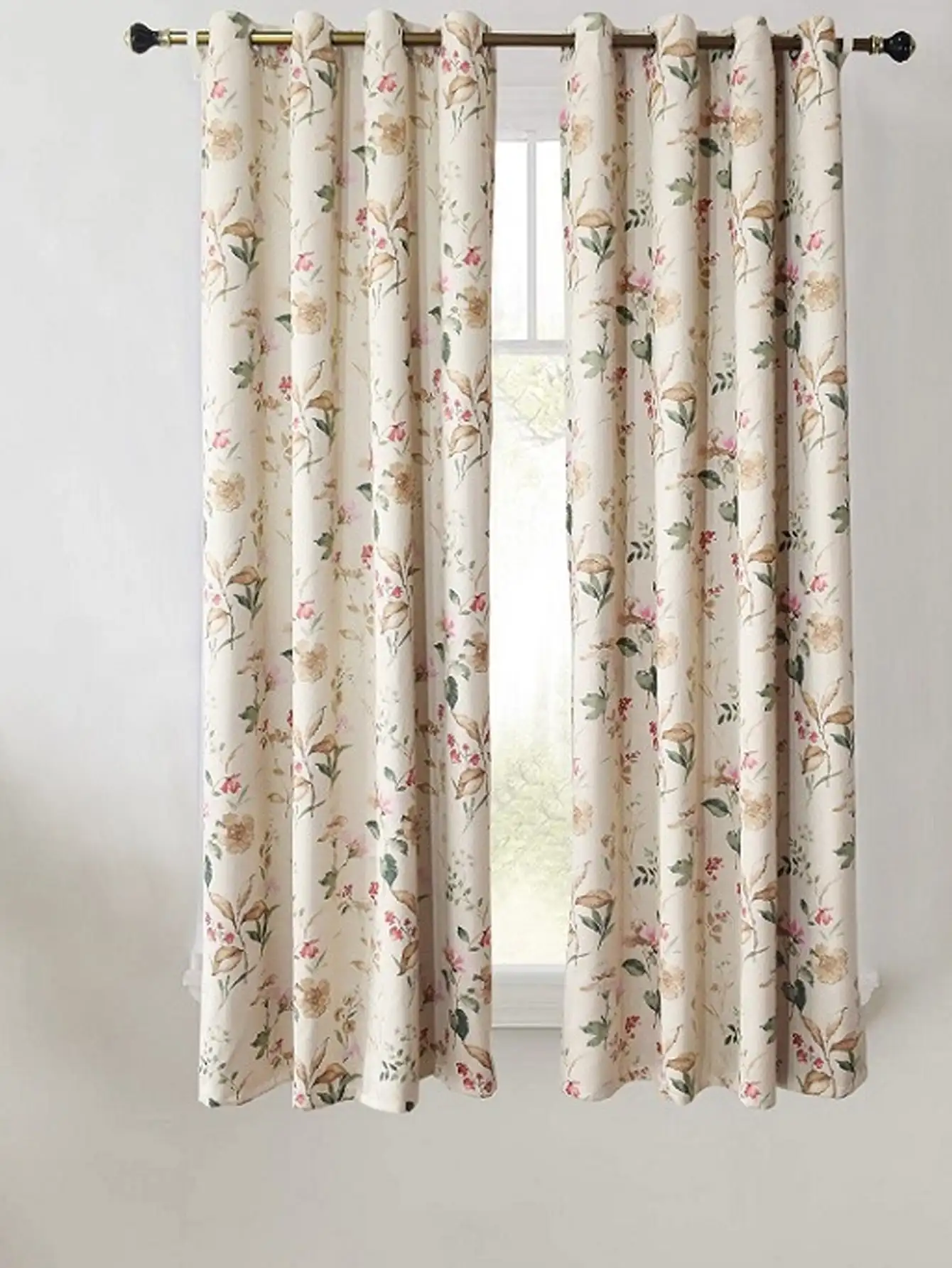 Modern Pastoral Countryside Print Living Room Curtains 1PC