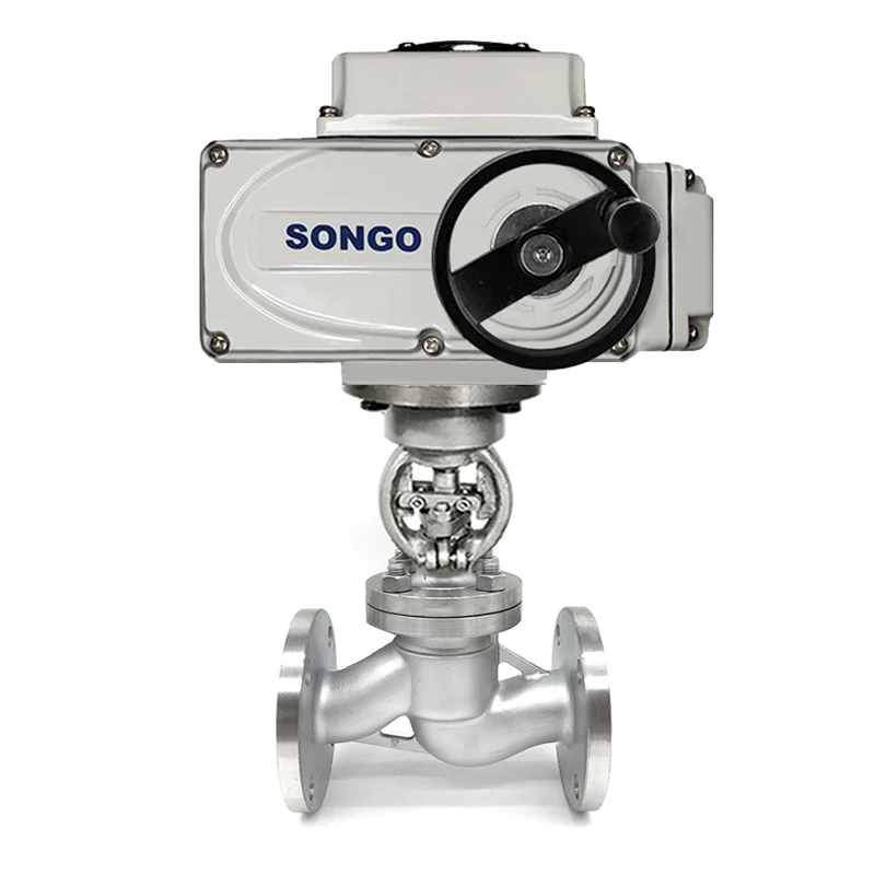 

On/off Type DN50 Double Flanged Multi-Turn Electric Actuator Stainless Steel 304 Motorized Electric Globe Valve