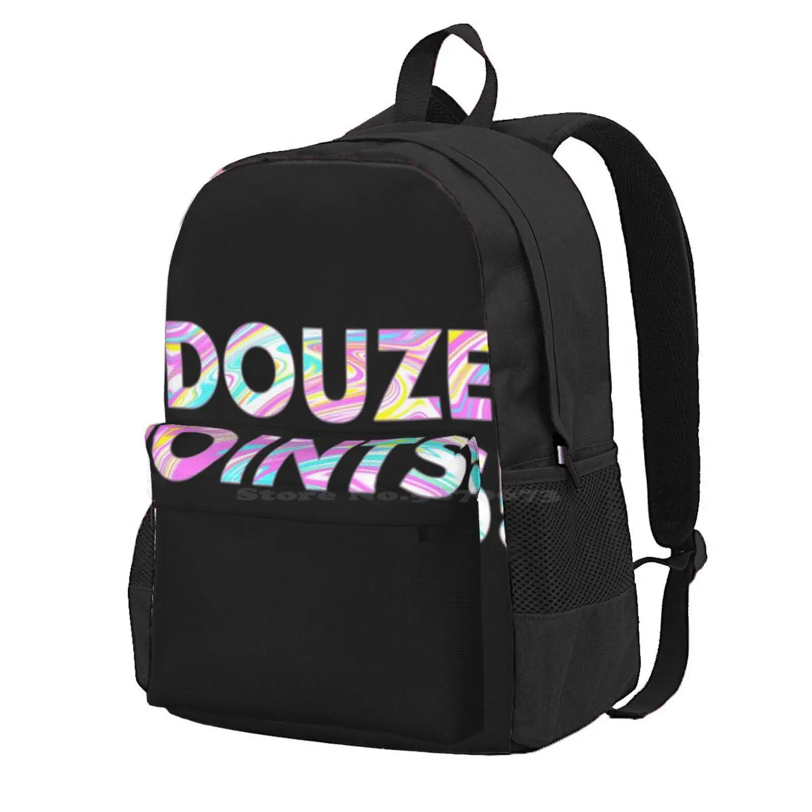 Douze Points In Paint Marble Hot Sale Schoolbag Backpack Fashion Bags Douze Points 2021 Song Contest Esc Twelve Points Pride