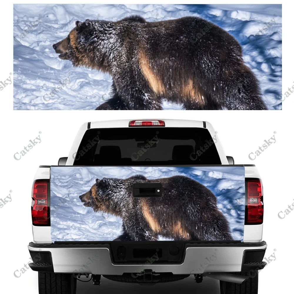 Grizzly Bear Truck Tailgate Wrap Professional Grade Material Universal Fit for Full Size Trucks Weatherproof &Car Wash Safe