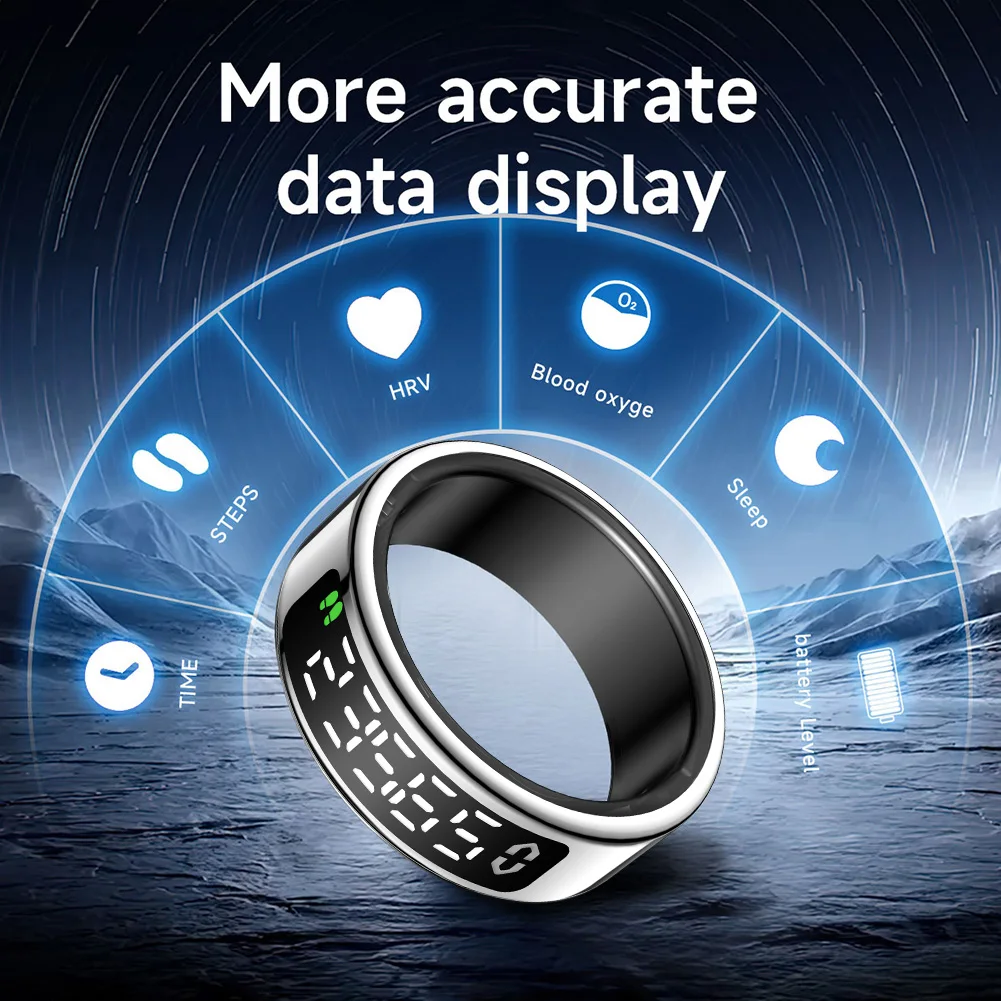 Умное кольцо с пульсометром, кислородом в крови, мониторинг сна, трекер здоровья, фитнес-трекер, кольцо, монитор здоровья для женщин и мужчин