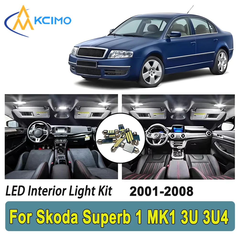 

New Light Bulb For Skoda Superb 1 MK1 3U 3U4 (2001-2008) Premium Bright LED Interior Dome Map Trunk Light Kit Car Led Lamps Car