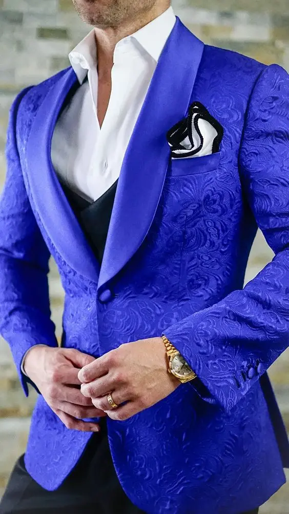 2023 Custom größe Jacquard Groomsmen weiß Bräutigam Smoking Schal Revers Männer Anzüge Hochzeit Prom Beste Mann Blazer Jacke mit Hosen set