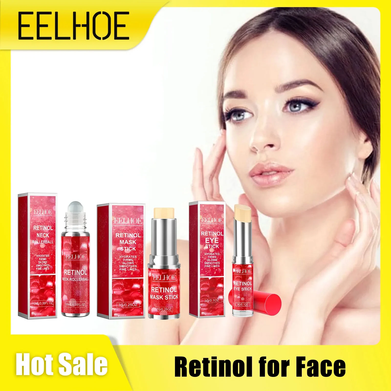 

EELHOE Retinol Eye Stick Roll on Anti-Wrinkle Neck Firming Eye Contour Cream Mask Stick Femi Skin Face Lift Fade Fine Lines Care