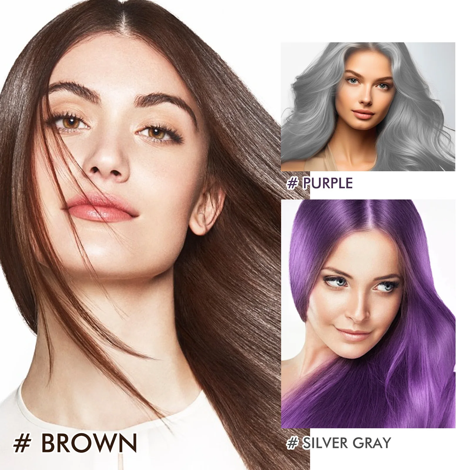 3 In 1 Hair Coloring Shampoo Natural Nourish Black Purple Hair Dye For Men Women Non Irritating Repair Fashion Hair Styling Tool view 5