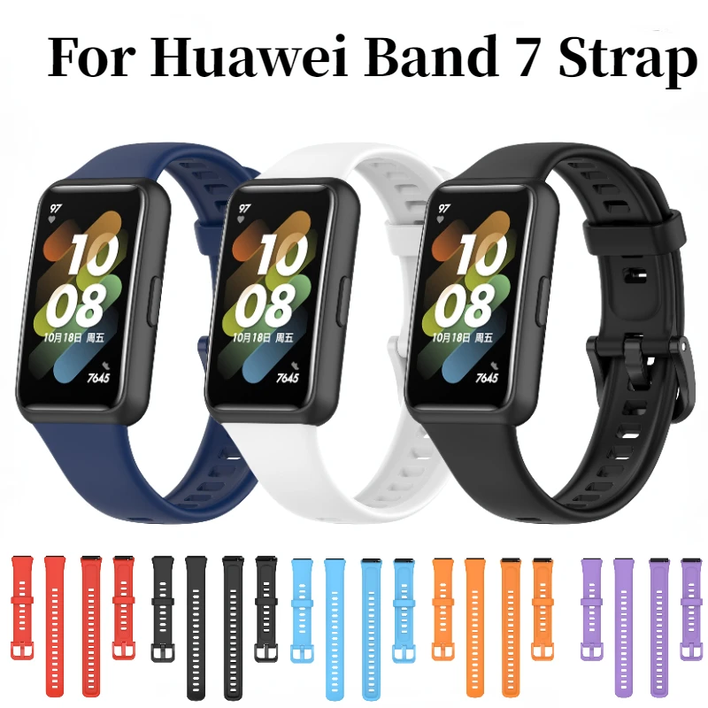 

Silicone watch strap for Huawei Band 7 Original Belt sports smart bracelet replacement wristband for Huawei Band 7 Correa Strap