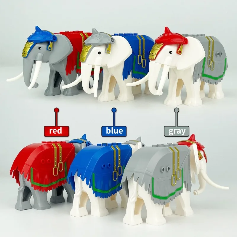 Ancient War Series Accessories Team War Horses Elephants Mounting Vehicles Robes Battle Flags Model Assembly Building Blocks Toy - view 2