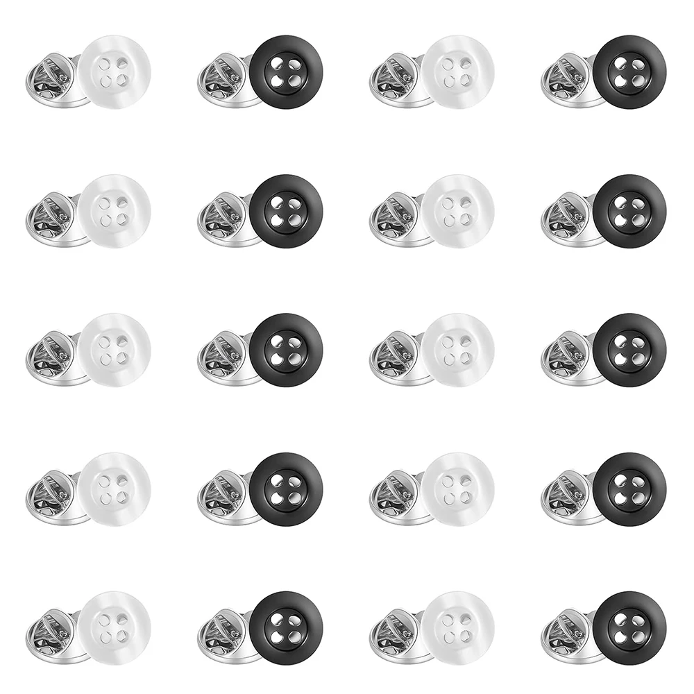 

20 Pack 11mm No Sewing Shirt Buttons 4-Hole Resin Detachable Reusable Button Attacher Shirt Button for Clothes Decorative