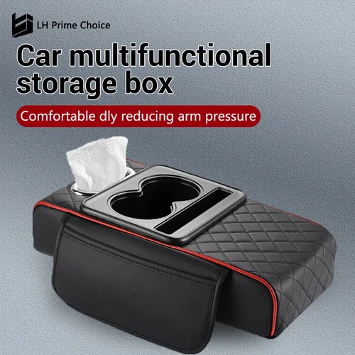 Imagen 1 del producto Accesorios interiores para coche, suministros para vehículos, reposabrazos para coche, almohadilla de altura, soporte para brazo cómodo, almacenamiento de pañuelos