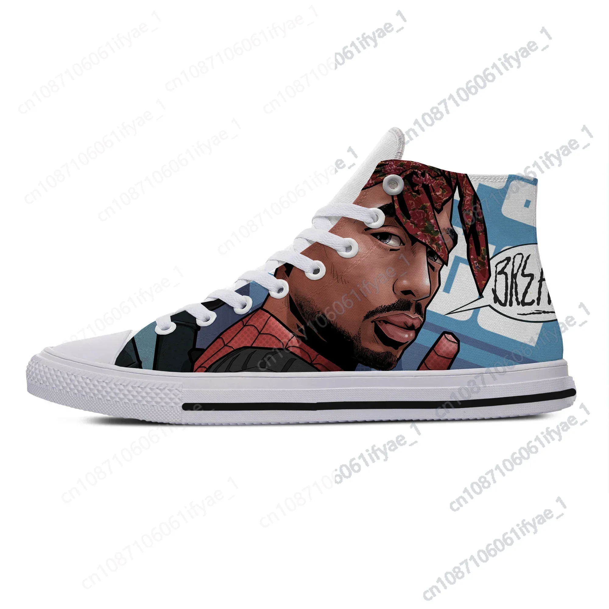 

Hot New Fashion Summer Casual Shoes 2Pac Tupac Shakur Icon Rap Lightweight Leisure Fashion Classic Board Shoes Latest Man Shoes