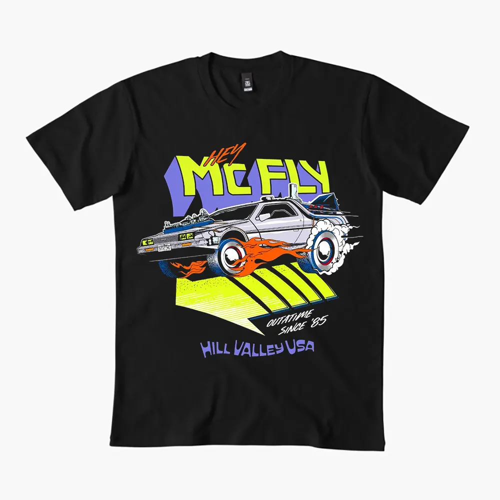 

0324 Back To The Future Retro Sic Fi Gift t shirt Vintage Time Machine DeLorean Graphic Clothes 100% cotton Large size Tops