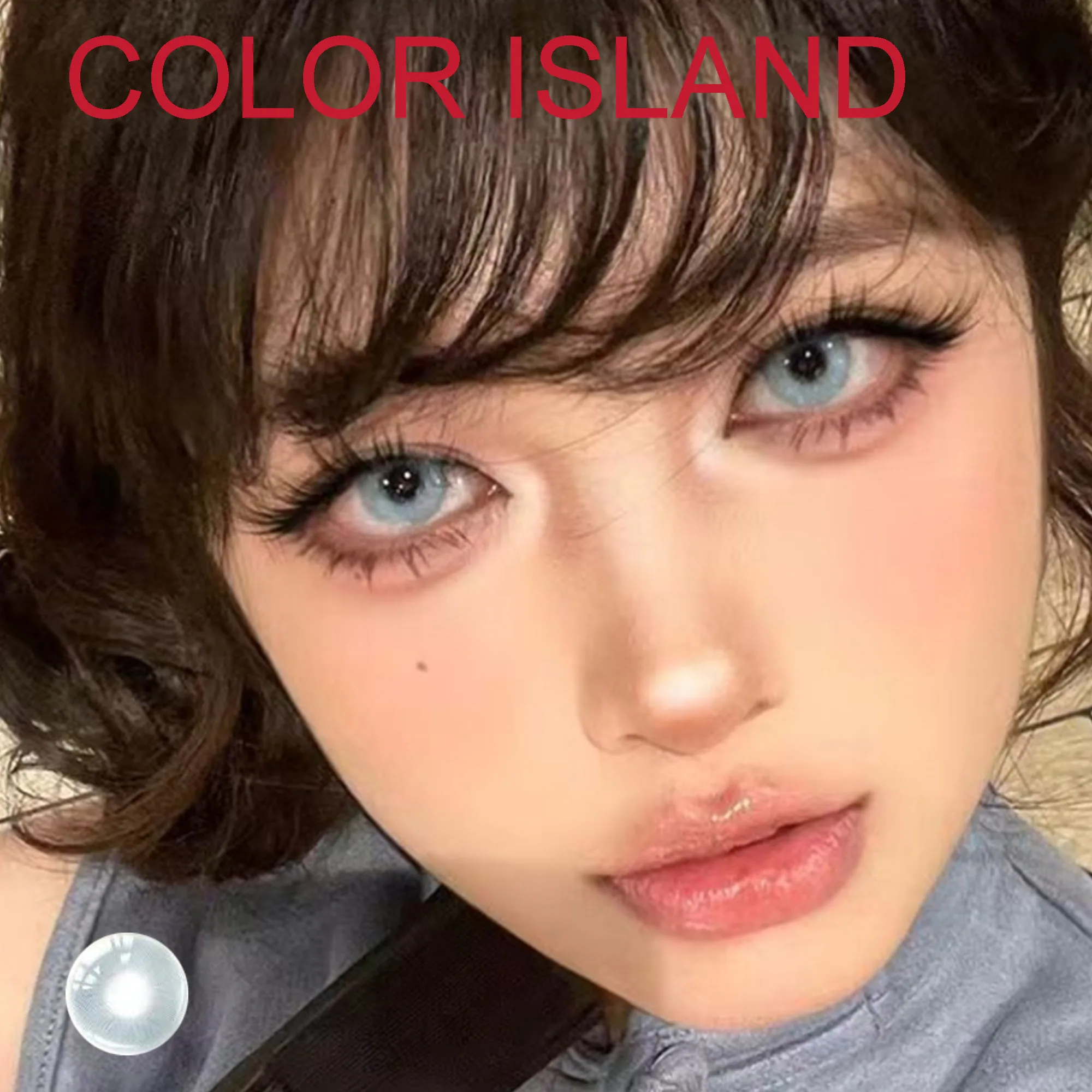 Coslens Women Men Accessories 14.20mm Soft Contact Lenses with Power lentes de contacto Color Island Blue