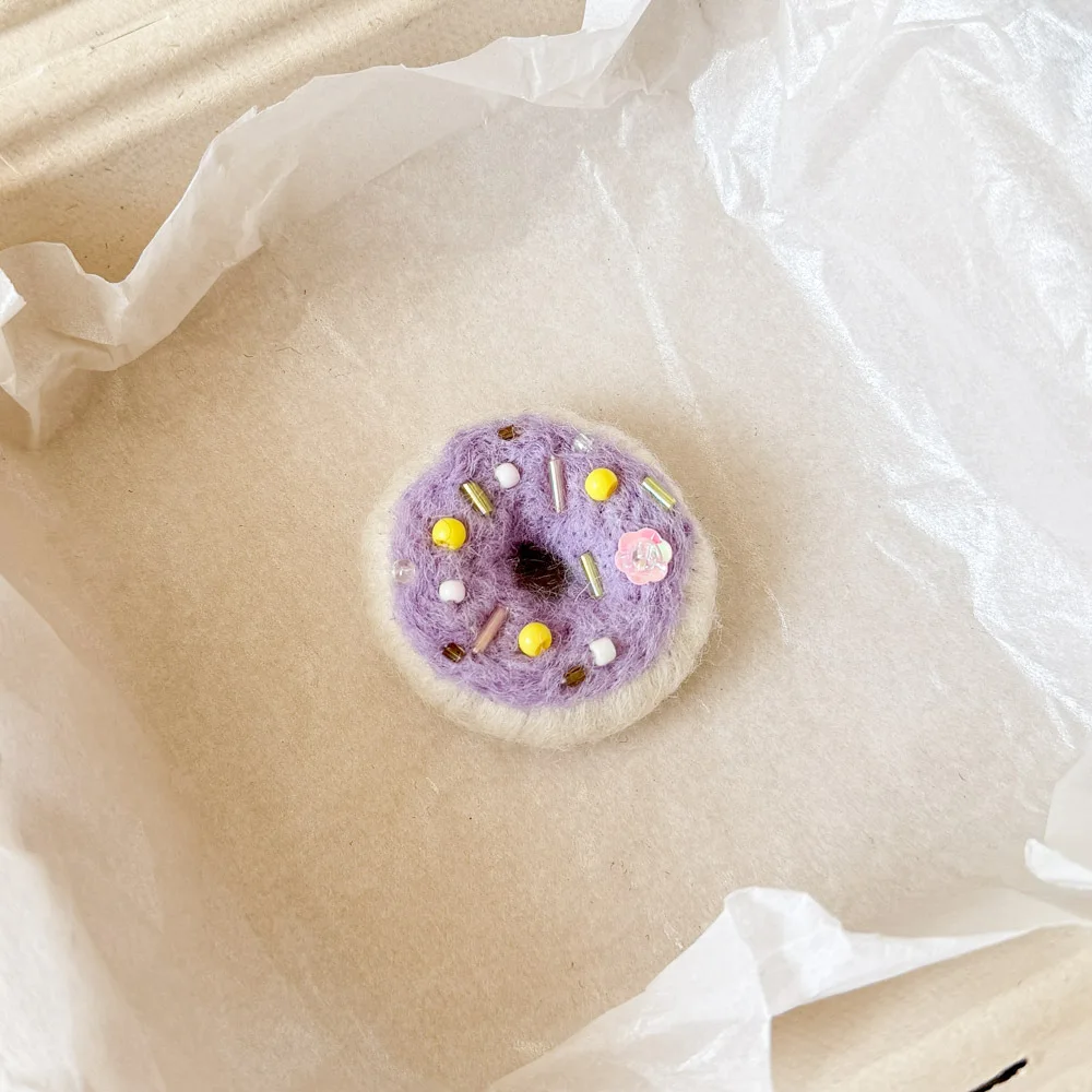 3pc simulação lã feltro donut bolo falso modelo foto adereços artesanal diy artesanato jóias acessórios festa de casamento decoração de natal