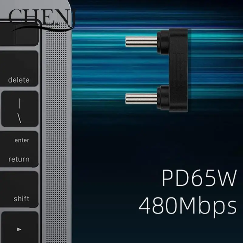 Type-C 180 Degree Angled Adapter U Shape Male to Male Charging Power Adaptor 480Mbps Data Transfer Connector
