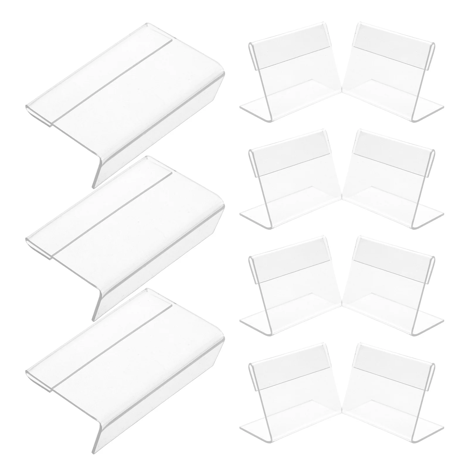 

20pcs Acrylic Display Stand High Clear Slanted L Shape Sign Holders for Office Restaurant Mini Tabletop Name Card Stands Price
