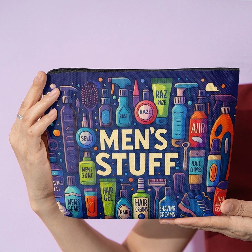 1pc Cosmetic Pouch, Men'S Grooming Items, Fashionable Zippered Wallets, Snack Bags for Work, Organizers for Skincare Products