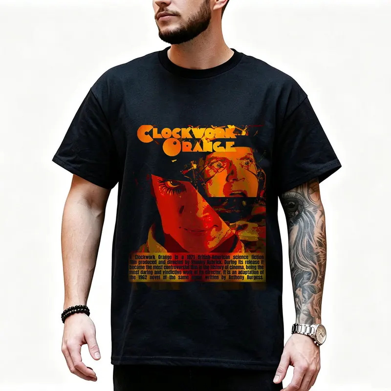 A Clockwork Orange Vintage 90s Graphic T‑Shirt 0907 Dystopian Movie Alex Droogs Print Short Sleeve Punk Gothic Streetwear Tees