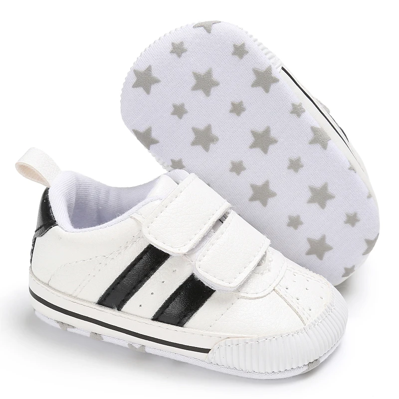 Spring and Autumn New Product Sports Colorful Five Star Baby Shoes Learning Shoes Soft soled White Shoes 0-12 Month Baby Shoes
