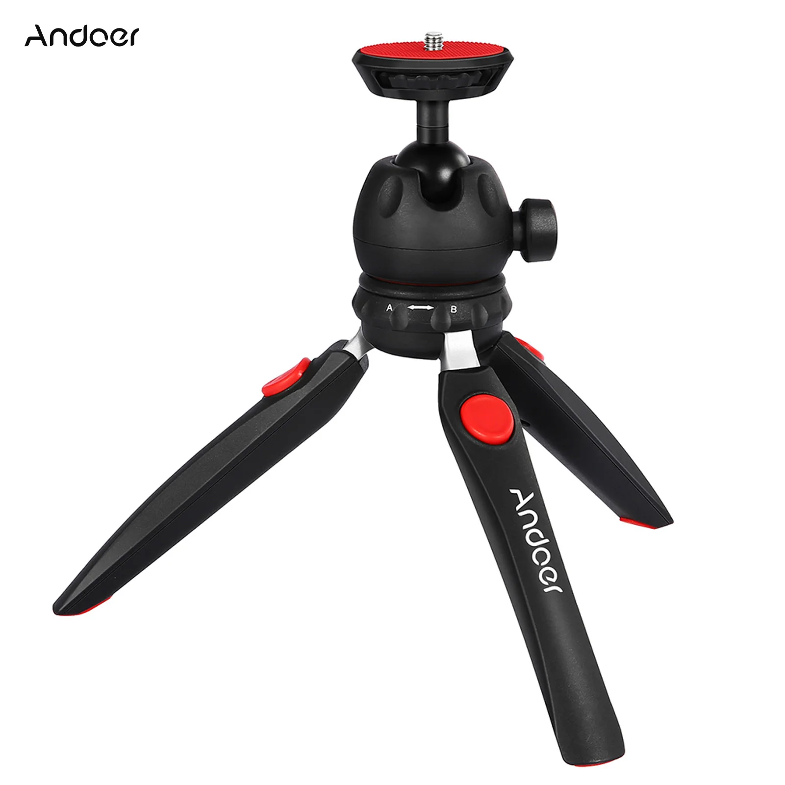 Andoer H20 Mini Tabletop Tripod Portable Foldable Phone Camera Tripod Stand with Removable Ball Head with 1/4 Inch Screw