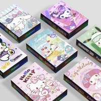 Cartoon laser small card Sanli O peripheral flash card 30 double-sided laser photo cards, holographic card LOMO card