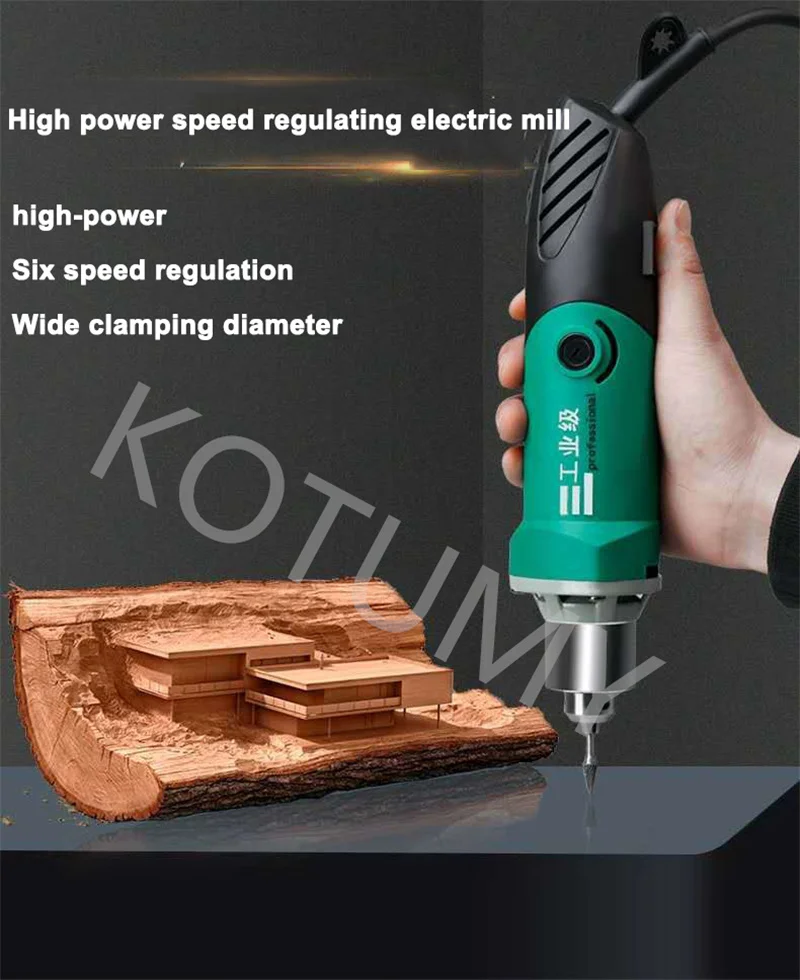 Variable Speed 500W Mini Electric Drill Engraving Polishing Machine Rotary Tool Wood Carving Milling Cutter Rasp File Etc