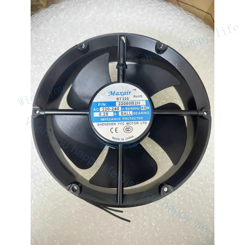 

V+ 1PCS FOR Maxair BT220 BT22060B2H AC220V-240V 0.28A 40W Round AC Cooling Fan 220*60MM