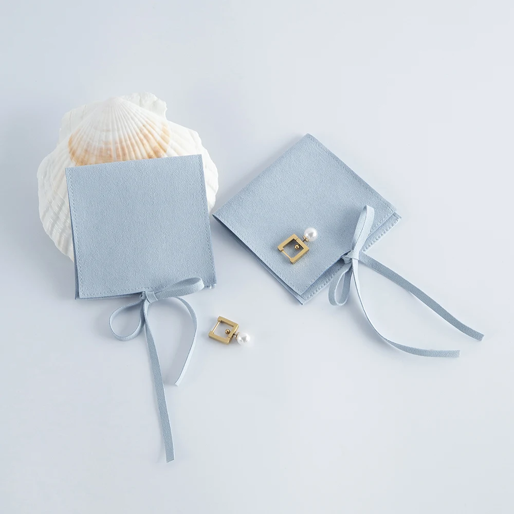 10Pcs Soft Stylish Microfiber Envelope Jewelry Pouches with Band Portable Storage Bags for All Daily Jewelries Convenient to Use