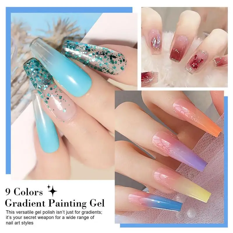 9 ألوان جيل للأظافر لوحة الطلاء مسمار اللوحة هلام الصلبة جيل للأظافر لوحة الطين نقع قبالة UV/LED البولندية ورنيش صالون هلام مسمار الفنون