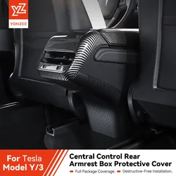 YZ for Tesla Model Y 3 2021-2023 Armrest Box Back Conditioner Outlet Filter Grille ProtectorRear Air Vent Cover