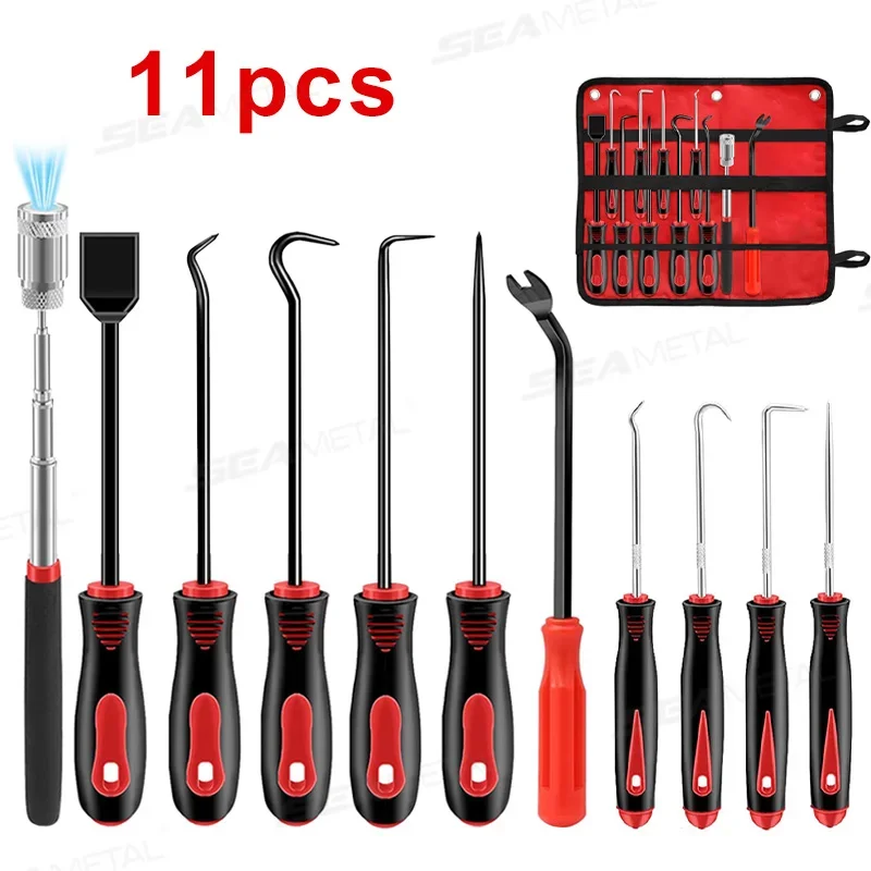 Car Oil Seal Screwdrivers Set O Ring Gasket Puller Hooks Removal Tool Tire Stone Cleaning Pick and Hook Set for Automotive