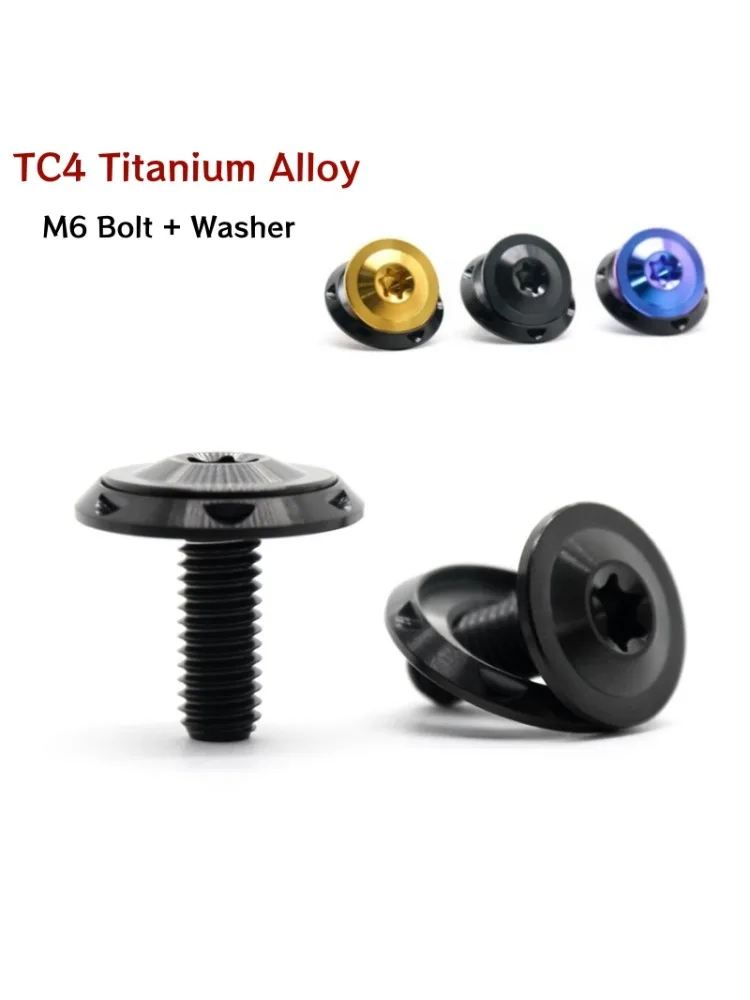 2 jeux de rondelles de boulons en titane M6 TC4, boulon à tête de champignon en alliage de titane pour Modification de Locomotive/ajustement de garde-boue/carénage/plaque d'immatriculation