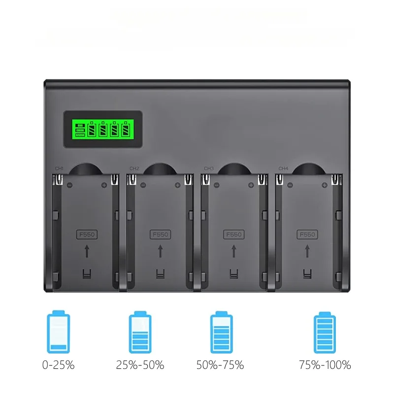 For CN160, CN-216 LED Light,Field Monitor NP F970 NP F960 NPF970 Battery + 4-Channel Battery Charger