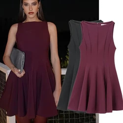 Maxdutti Minimalist Fshionable Women's Sleeveless Dress Women Winter Tank Dress Women Vestidos Slim Fit Mini Dress