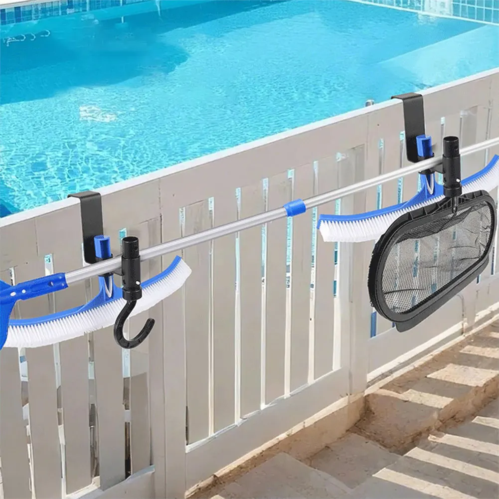 

2Pcs Pool Tool Organizer Pool Pole Hooks Metal Hangers for Hanging Pool Cleaning Accessory