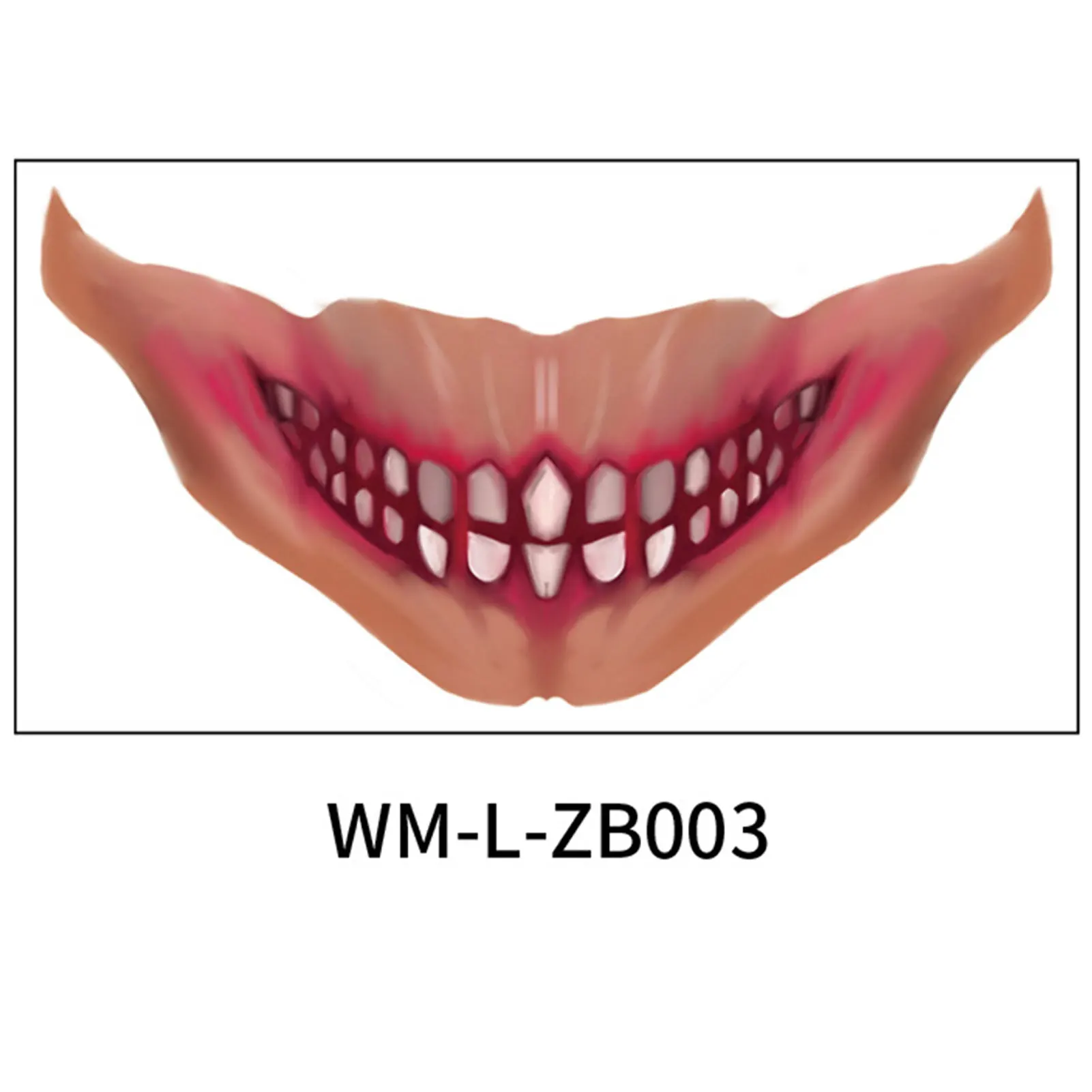 Party Horror Thriller Lip Sticker Terror Mouth Pattern Tattoo Prop Props for Halloween Cosplay