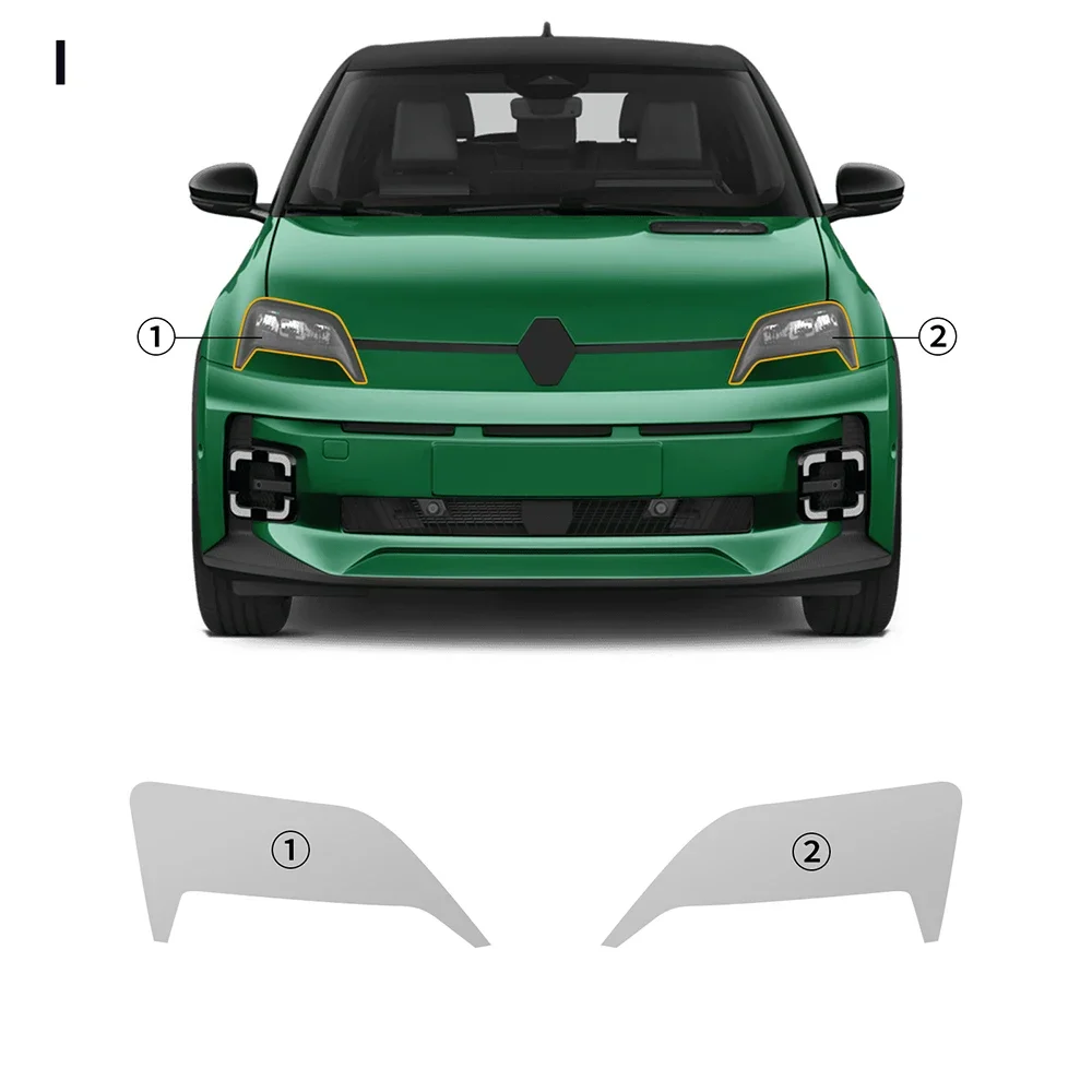 For Renault 5E-Tech 2025 2026 TPU Headlight Rearview B C Pillars Paint Protection Film Clear Smoked Anti-scratch Pre Cut Sticker