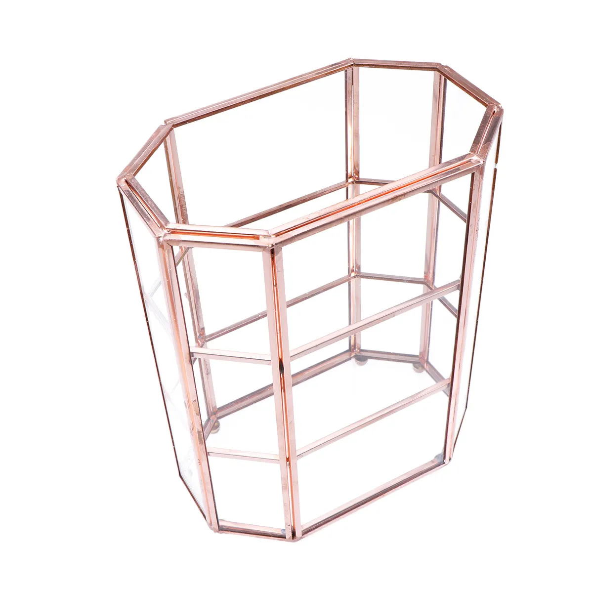 Three Layer Glass Jewelry Box Premium Elegant Display Storage Container for Earrings Necklace Bracelets Brooch Hair Clips
