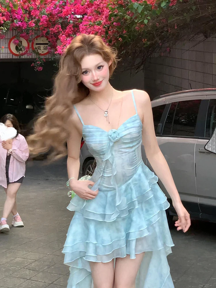 

Blue Bell Sve Maxi Dr Женское летнее повседневное трапециевидное платье с силуэтом на талии и нерегулярным подолом Fairy T Sle Dr