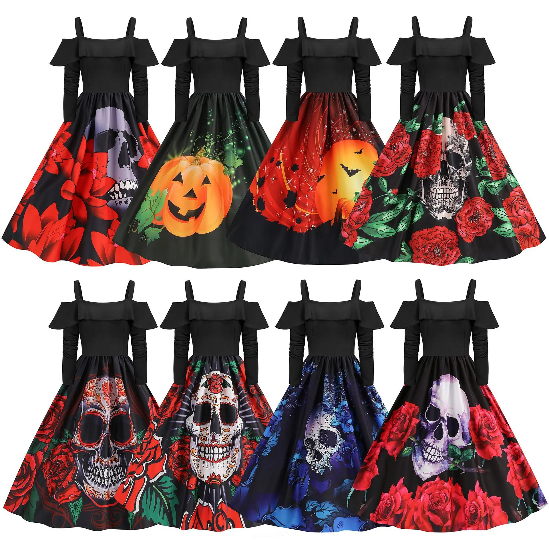 Halloween Medieval 2023 Scary Cosplay Costumes for Women Sexy Skull Ghostface Party Dress Disfraz Hombre Mujer Carnival Dress Up