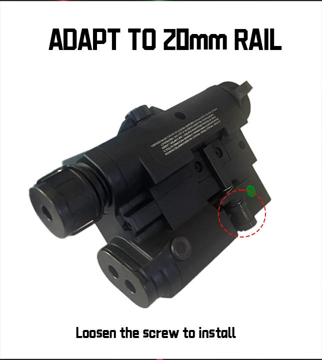 Taktisches Airsoft UHP PEQ-15 LA5C Rotpunkt- und Grünlaser-Indikator IR Scout LED-Licht Kompatibel mit 20MM-Schiene für AR15 – Detail 8