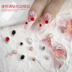 5Pcs Super Shining Zircon Nail Art Designs Charms Water Drop/Round Shaped Nail 3D Sparkle Charms Jewelry For Nails Accessories