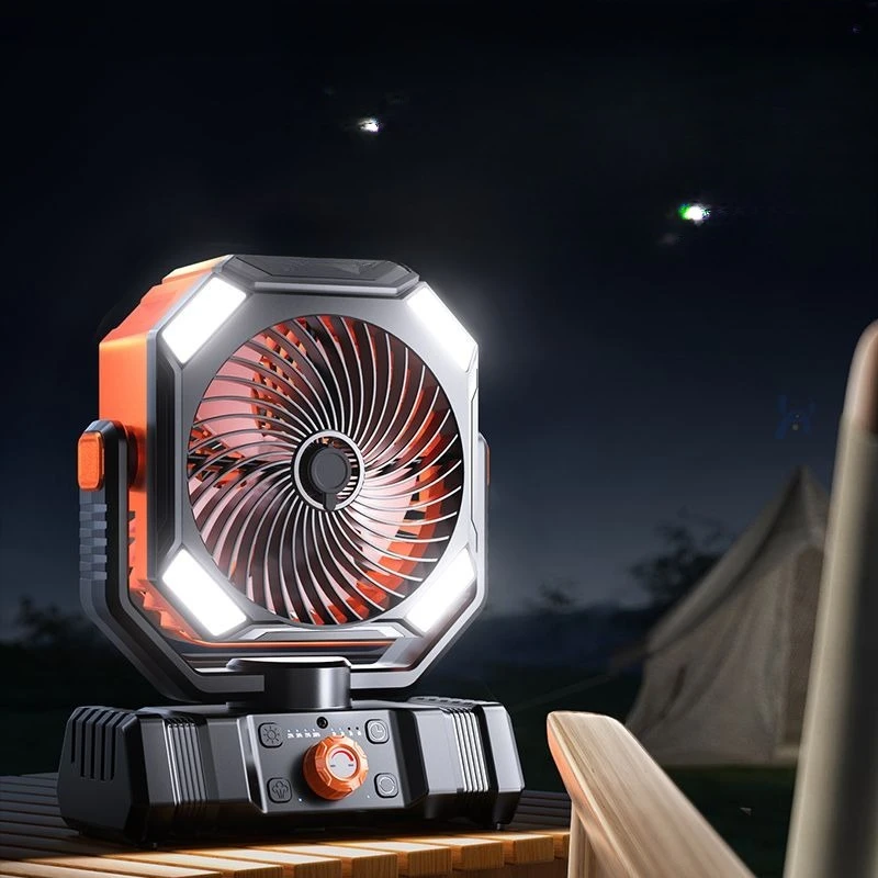 

Camping fan picnic fishing platform hanging dual-purpose cooling artifact tent night light fan