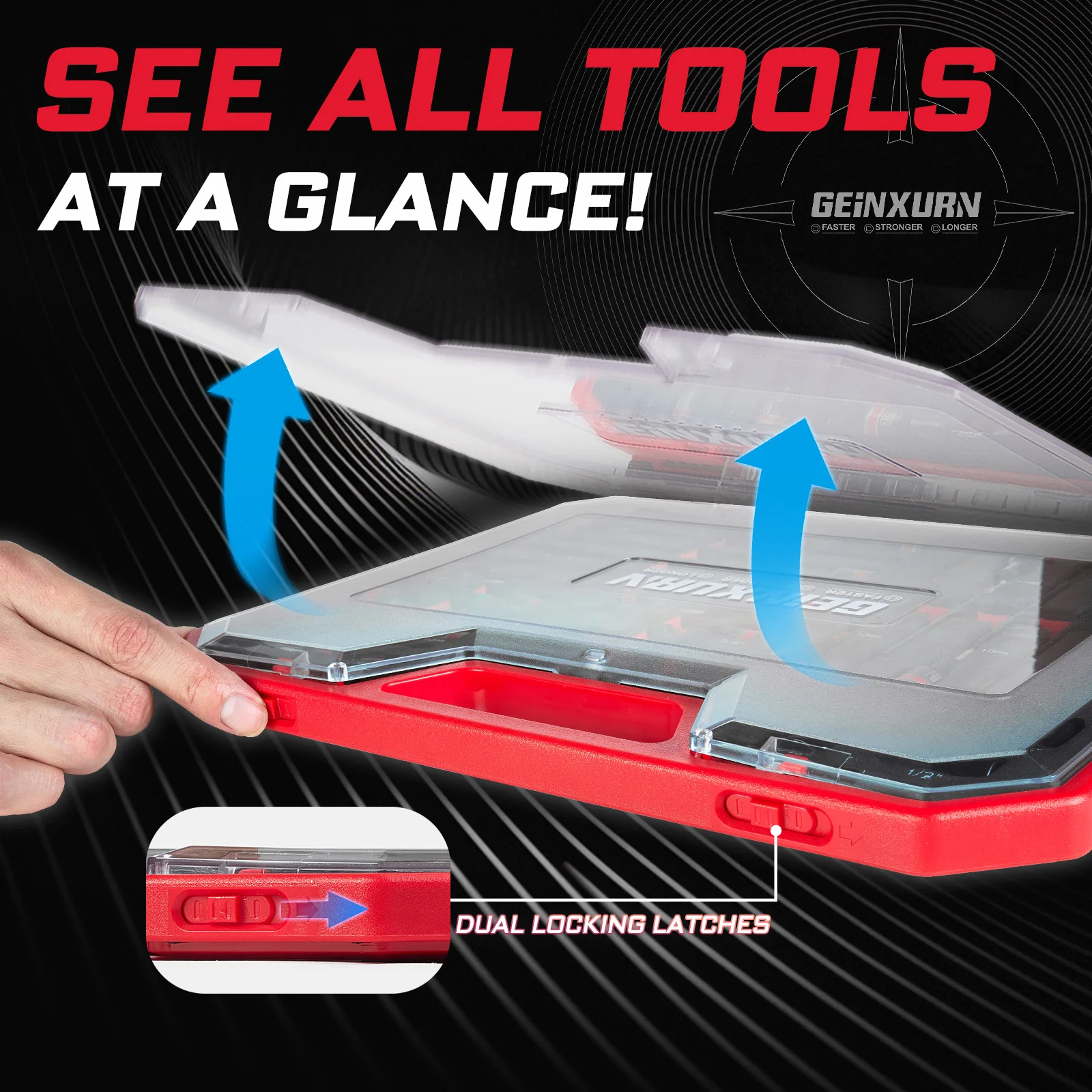 مجموعة أدوات Geinxurn مكونة من 58 قطعة مع لقم مفك براغي صدمي، وحامل صغير، ومثقاب خطوة، ومحول مقبس وحامل لقم DIY #5